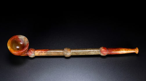 An Exquisite White Jade Tobacco Pipe