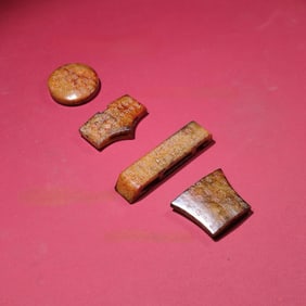 A Set of Fine White Jade Pendants,With Inscription