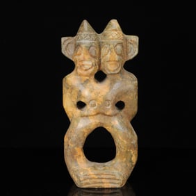 An Archaic Hongshan Culture Yellow Jade Figure Ornament