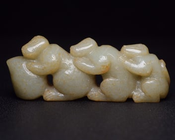 An Exquisite White Jade Monkey Ornament