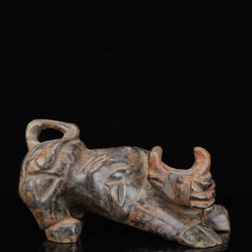 An Archaic Hongshan Culture Greenish Jade Animal Ornament