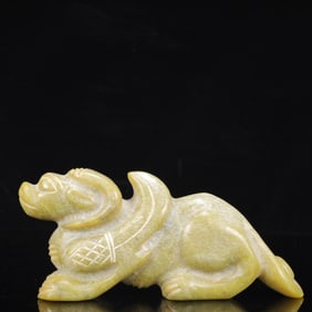 An Archaic Hongshan Culture Yellow Jade Animal Ornament