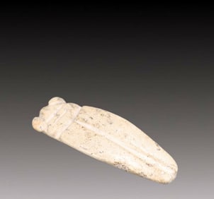 An Archaic Hongshan Culture White chicken bones Cicada Pendant