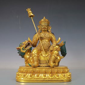 A Exquisite Gilt Bronze Statue of Heavenly King