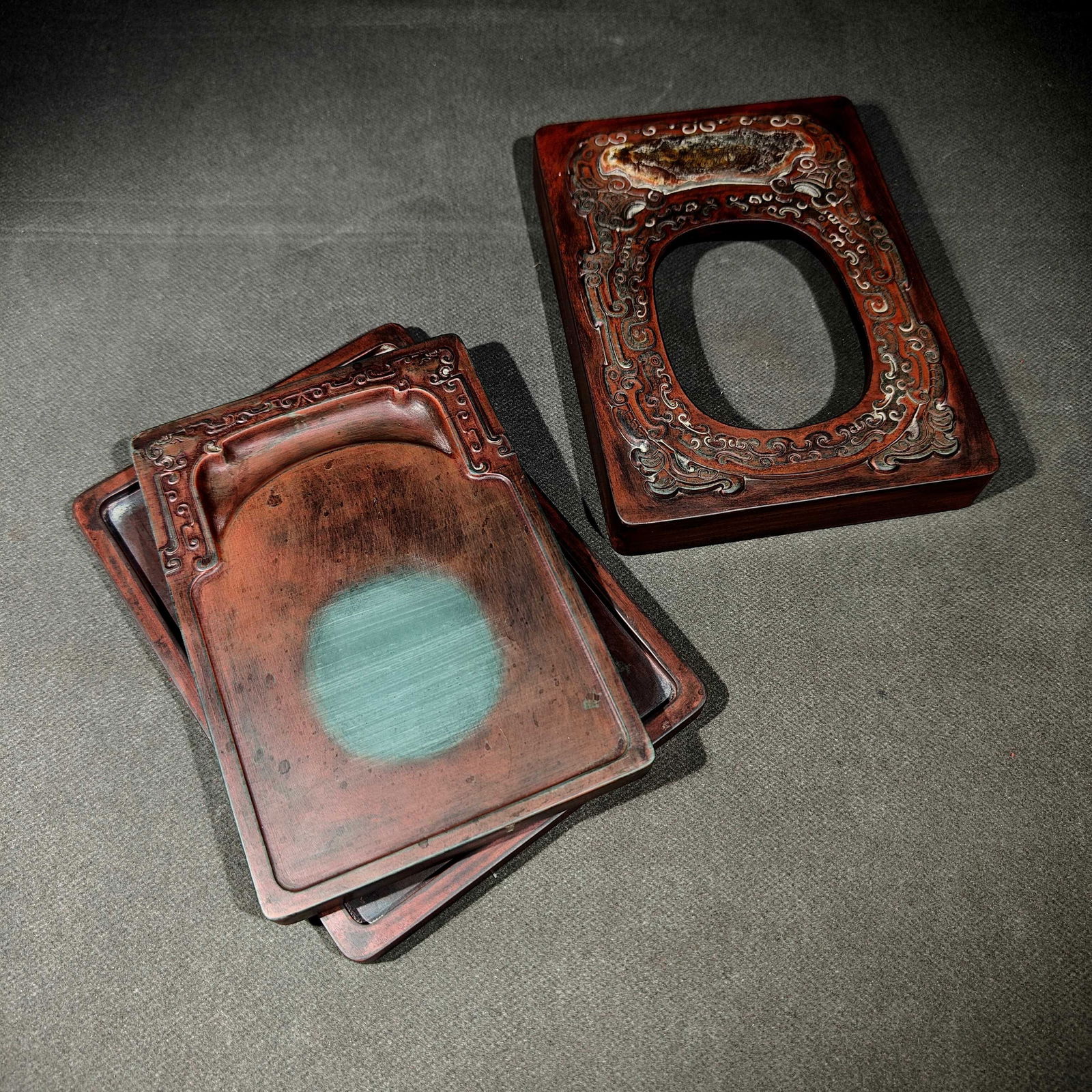 An Exquisite Dragon Pattern with poem Inkstone (1 of 9)