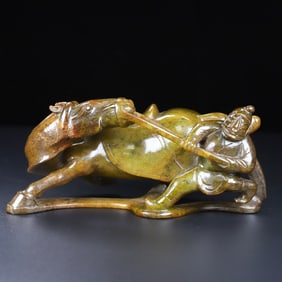 An Exquisite White Jade Horse Ornament