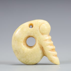 A Exquisite Hongshan Culture White Jade 'Boar& Dragon' Ornament