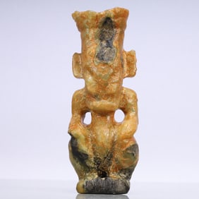 A Exquisite Hongshan Culture White Jade Figure Ornament