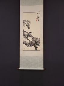 A Chinese Vertical Scroll Ink Painting of Flower and Bird on Paper
