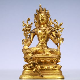 An Exquisite Gilt Bronze Statue of Tara