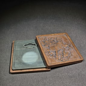 An Exquisite Kylin Pattern with poem Inkstone