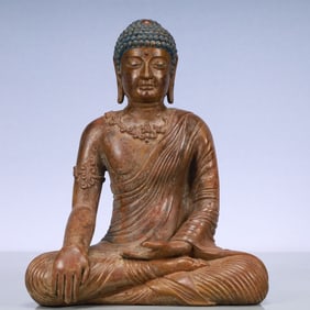 An Exquisite Gilt Bronze Statue of Sakyamuni