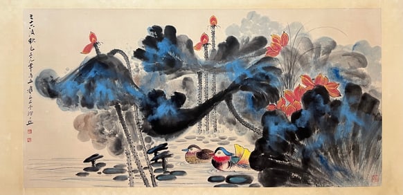 An Fabulous Chinese Ink Flower and Bird By Paper