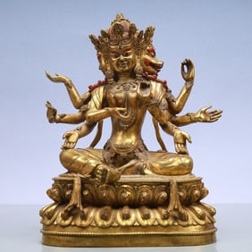 A Exquisite Gilt Bronze Statue of Tara