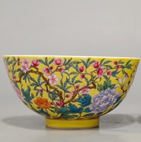 An Exquisite Famille-Rose Flower Pattern Bowl