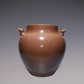 An Exquisite Purple Glaze Double-Ears Jar