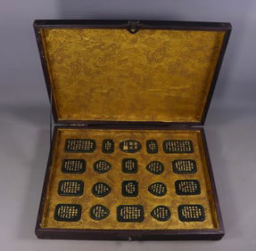 A Set of Fine Jasper with poem Ornament