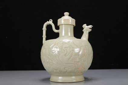 A Exquisite Longquan yao Flower and Bird Pattern Ewer