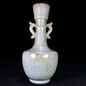 An Exquisite Ru yao Double-Ears Vase