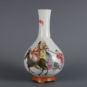 An Exquisite Famille-Rose Character and Story Pattern Vase