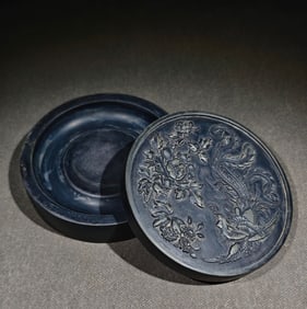 An Exquisite Flower Pattern Phoenix Pattern Inkstone