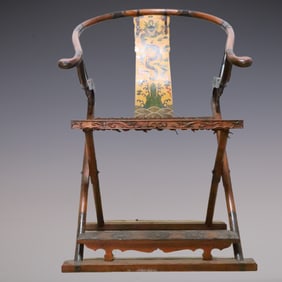 An Exquisite Cloisonne Dragon Pattern Seawater Pattern with poem Stool