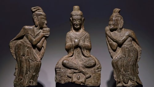 A Set of Fine Limestone Buddha Statue