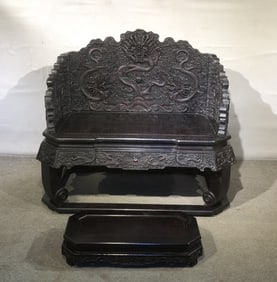 A Rare Zitanwood Dragon Pattern Chair
