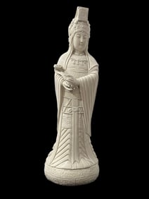 A Solemn Blance-De-Chine Buddha Statue