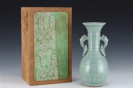 A Rare Longquan yao Beast-Ears Vase
