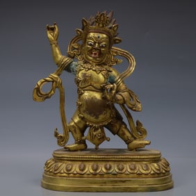 An Exquisite Gilt Bronze Statue of Vajra