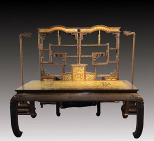 A Set of Rare Huanghuali wood Dragon Pattern Furnitures
