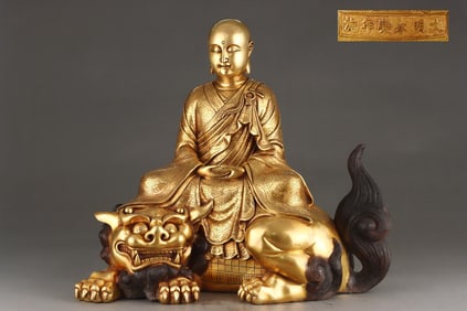 A Huge Gilt Bronze Statue of Kshitigarbha Bodhisattva