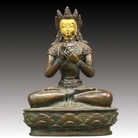 A Solemn Bronze Statue of Amitayus
