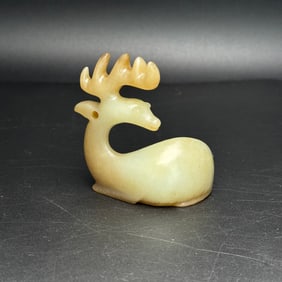 An Exquisite White Jade Deer Pendant