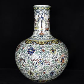 A Huge Doucai Lotus and Eight Treasures Pattern Vase