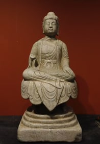 A Rare Marble Statue of Sakyamuni