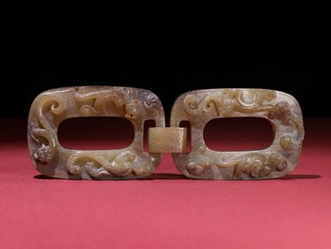 An Exquisite White Jade Chi-Dragon Pattern Pendant