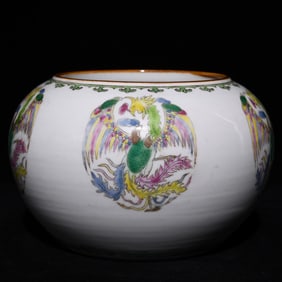 An Exquisite Famille-Rose Phoenix Pattern Water Pot
