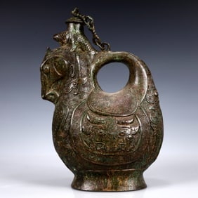 A Rare Bronze Beast-Face Pattern Ewer