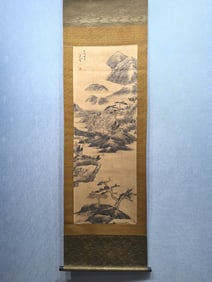 A Chinese Vertical Scroll Ink Painting of Landscape on Paper,Bada Shanren