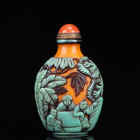 An Exquisite Glass Figure Pattern Snuff Bottle