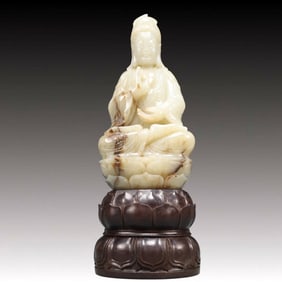 A Precious White Jade Avalokitesvara Ornament