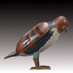 An Exquisite Cloisonne Owl Ornament