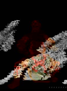 An Exquisite Shiwan yao Statue of Guan Gong: An Exquisite Shiwan yao Statue of Guan Gong,Qing Dynasty, China,Size:12.6inx9.4inx15.7in 石湾窑关公像,中国清代