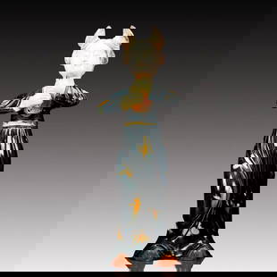 A Rare Tang Tri-Color Glazed Pottery Dancing Figurines: A Rare Tang Tri-Color Glazed Pottery Dancing Figurines,Tang Dynasty, China,Chinese Tang Tri-colored Pottery, or Tang Sancai, flourished during the Tang Dynasty (618–907 AD). It's renowned for