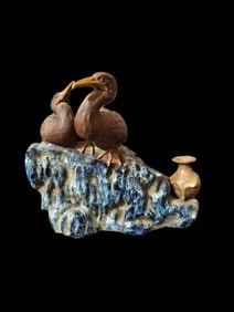An Exquisite Shiwan yao Cormorant Ornament