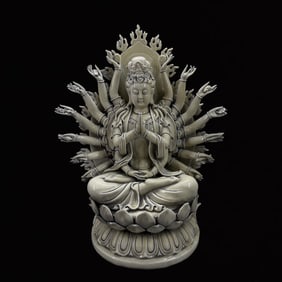 An Exquisite Blance-De-Chine Statue of Thousand-hand Guanyin