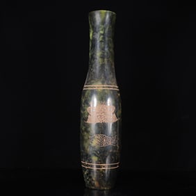 An Archaic Liangzhu Culture Greenish Jade Vase