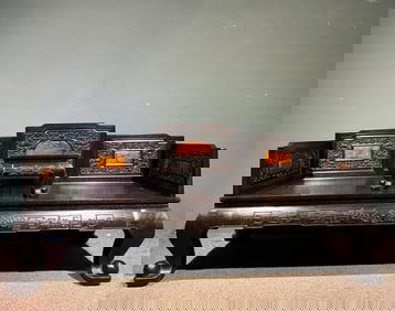 A Huge Zitanwood Dragon Pattern Bed
